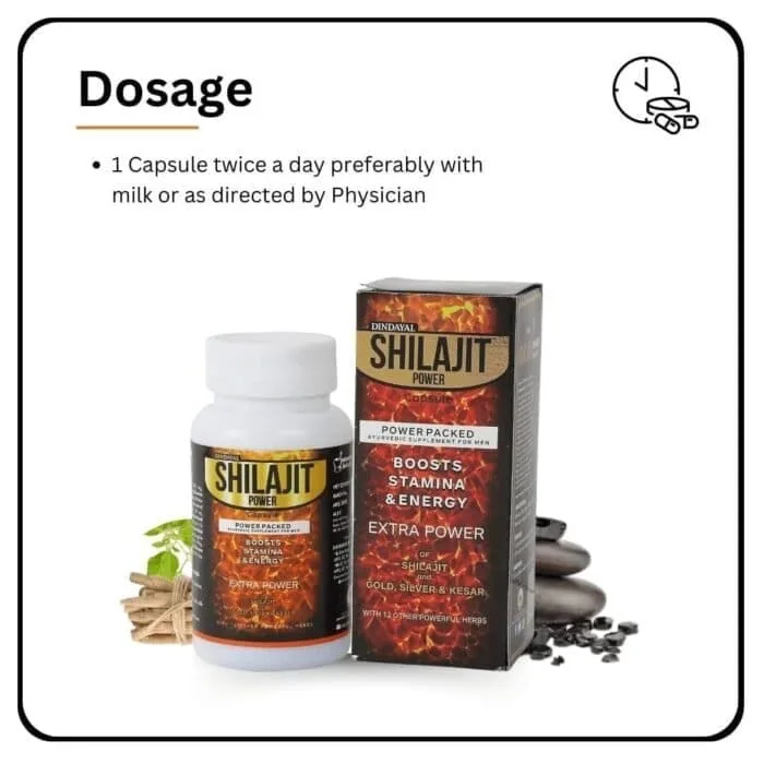 Dindayal Shilajit Power Capsule | Boost Energy & Vitality | Buy Online - Image 4