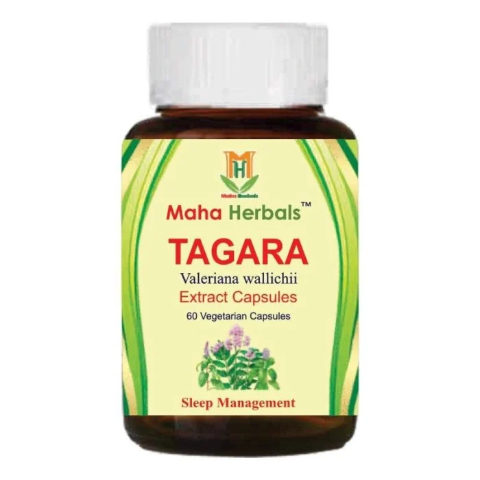 Maha Herbals Tagara Extract Capsules - 60 Caps for Sleep Disorders - Image 1