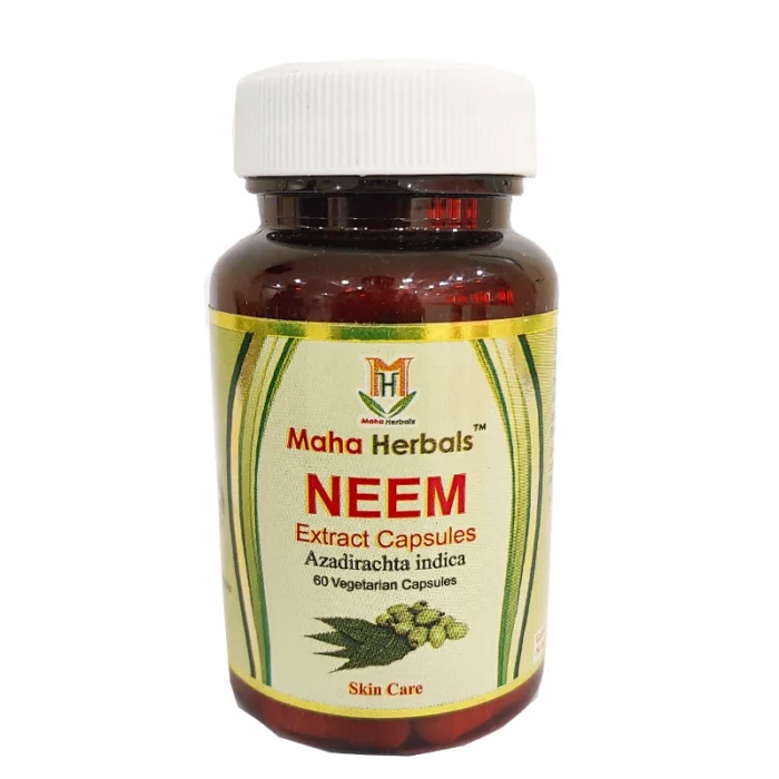 Maha Herbals Neem Extract Capsules - 60 Caps for Acne - Image 4