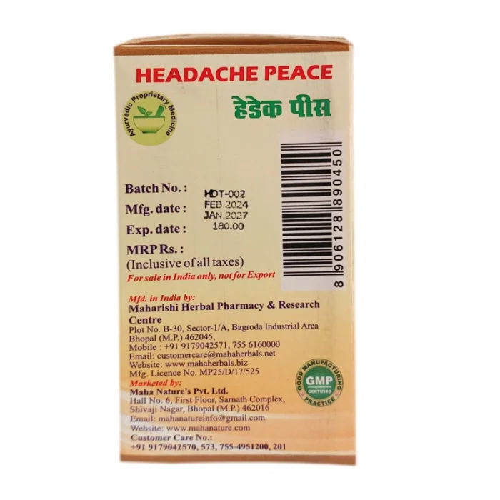 Maha Herbals Headache Peace ? Relief from Migraine & Pain - Image 3
