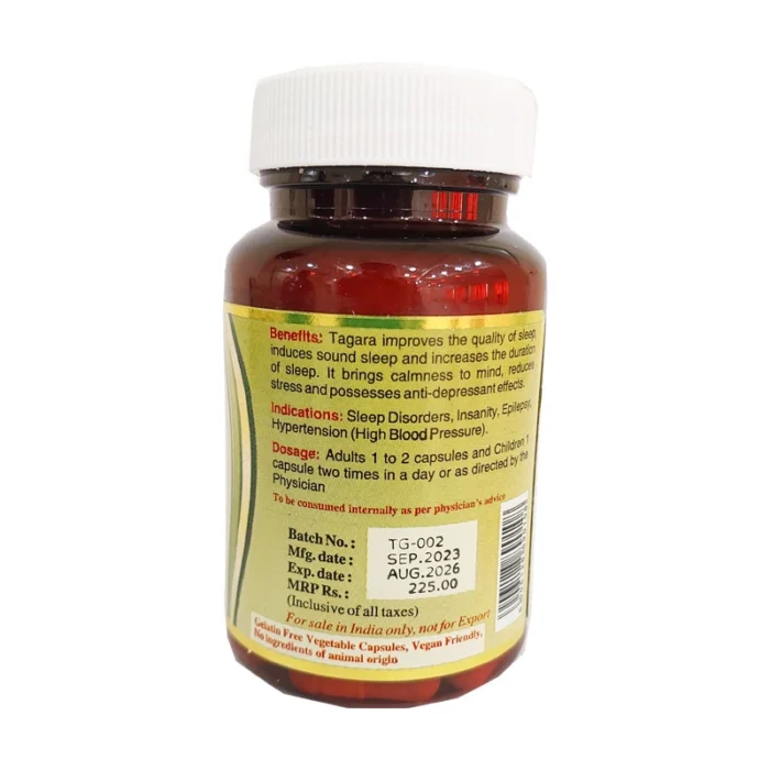 Maha Herbals Tagara Extract Capsules - 60 Caps for Sleep Disorders - Image 2