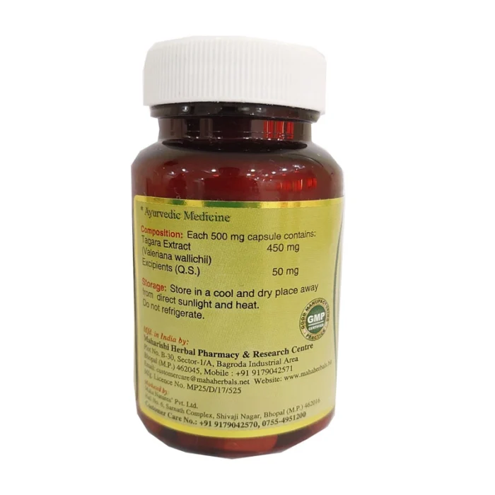 Maha Herbals Tagara Extract Capsules - 60 Caps for Sleep Disorders - Image 3
