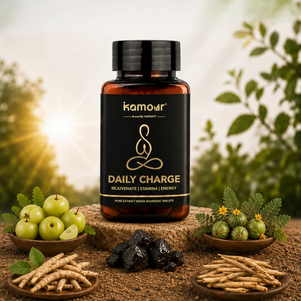 Kamour Daily Charge Tablets – Ayurvedic Energy & Vitality Support - Image 1