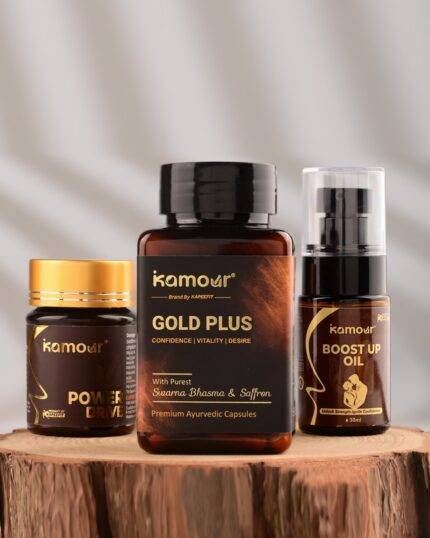 Kamour Confidence Kit – Ayurvedic Stamina Capsules & Oil Pack